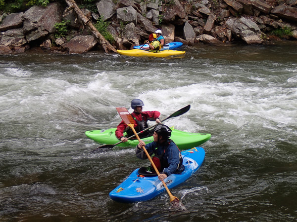 Kayaking on Nantahala River at NOC. 