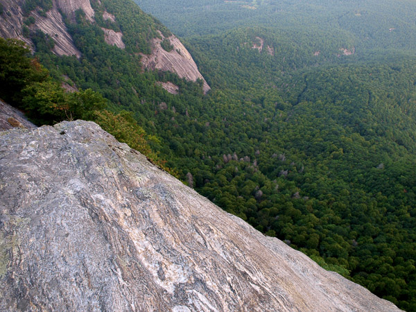 Rock Climbing Whiteside Mountain Between Highland and Cashiers NC. 