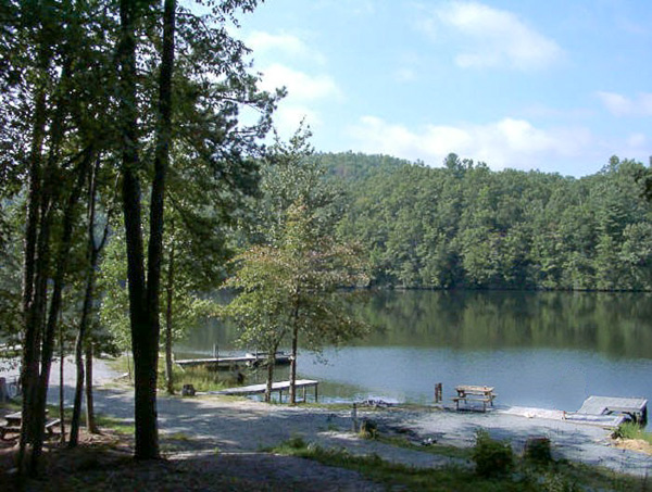 Cascade Lake Recreation Campground in Brevard, NC. 